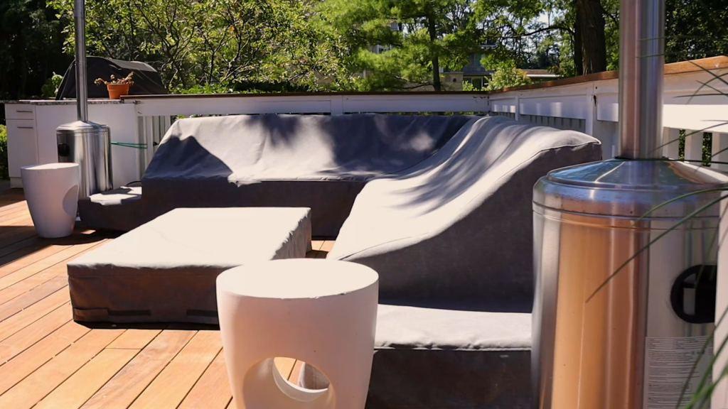 L-Shaped Sectional with Side Table Covers