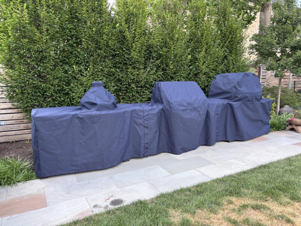 Custom Outdoor Kitchen with Pizza Oven Covers